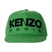 Kenzo Grön Bomull Oversize Keps Green, Herr