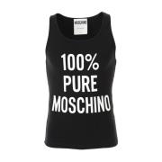 Moschino Räfflad Tanktop i Svart Black, Herr