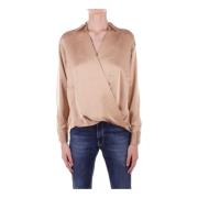 Ralph Lauren Beige Wrap Skjorta Beige, Dam