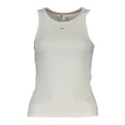 Tommy Hilfiger Vit Linne Breda axlar Broderad White, Dam