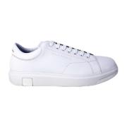 Armani Exchange Vita Läder Sneakers Snörning Stil White, Herr