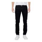 Armani Exchange Svarta dragkedjejeans höst/vinter män Black, Herr