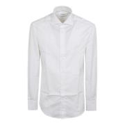 Brunello Cucinelli Klassisk Vit Bomull Twill Skjorta White, Herr