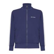 Palm Angels Navy Blue Track Jacket med Logo Blue, Herr