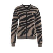 Liu Jo Glitter Animal Print Track Jacket Brown, Dam