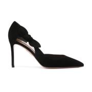 Aquazzura Svarta mockaskor med rosett Black, Dam