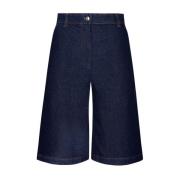 Maison Kitsuné Indigo Workwear Denim Bermuda Shorts Blue, Dam