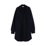 Max Mara Oversized Yllejacka med Detaljer Blue, Dam