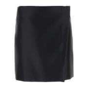 Philosophy di Lorenzo Serafini Satin Mini Kjol Black, Dam