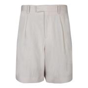 Lardini Beige Linne Plisserade Shorts Beige, Herr