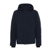 Woolrich Marinblå Vadderad Jacka med Avtagbar Huva Blue, Herr