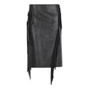 Stella McCartney Svart Asymmetrisk Frans Kjol Black, Dam