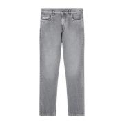 Versace Denim Logo Jeans Frayed Edge Gray, Herr