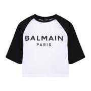 Balmain Vit T-shirt Dammode White, Dam