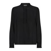 MOS Mosh Svart Blus med Puffärmar Black, Dam