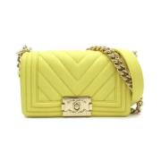 Chanel Vintage Pre-owned Laeder axelremsvskor Yellow, Dam