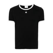 Courrèges Svart Bomull Jersey T-shirt Black, Herr