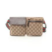 Gucci Vintage Pre-owned Canvas crossbodyvskor Beige, Dam