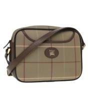 Burberry Vintage Pre-owned Canvas axelremsvskor Beige, Dam