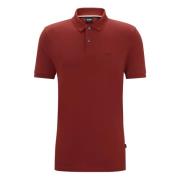 Boss Pique Polo Shirt Brown, Herr