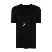 Givenchy Svart Paljett Detalj Crew Neck Topp Black, Dam