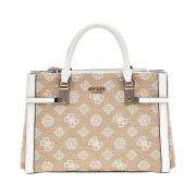 Guess Beige Status Satchel Väska för Kvinnor Beige, Dam