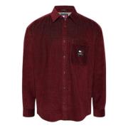 Tommy Hilfiger Bordeaux Corduroy Relaxed Fit Skjorta Red, Herr