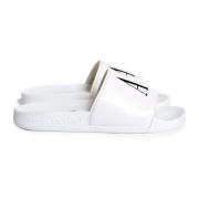 Armani Exchange Vita Slippers med Rund Tå White, Dam