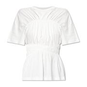 Alexander McQueen T-shirt med rynkning White, Dam