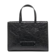 Love Moschino Metallic Handväska med Justerbar Rem Black, Dam