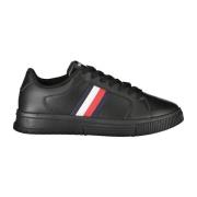 Tommy Hilfiger Sportiga Snörskor Svart Kontrast Logo Black, Herr