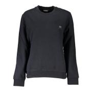 Napapijri Svart Långärmad Broderad Logosweatshirt Black, Dam