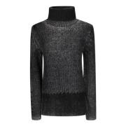 Acne Studios Stickad tröja i Fn-Wn-stil Black, Dam