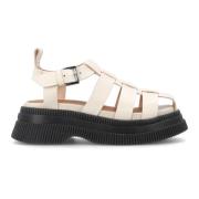 Ganni Grid Sandal White, Dam