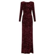 Elisabetta Franchi Chenille Sequin Red Carpet Klänning Red, Dam