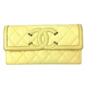 Chanel Vintage Pre-owned Laeder plnbcker Yellow, Dam