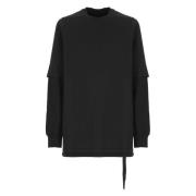 Rick Owens Svart Bomulls Sweatshirt Rund Hals Långa ärmar Black, Herr