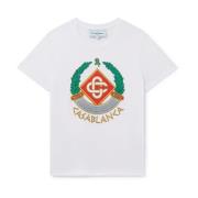 Casablanca Grekisk Crest Tryckt T-shirt White, Dam