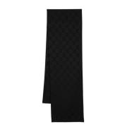 Givenchy Svart Sidens Jacquard Logoscarf Black, Dam