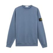 Stone Island Blå Tröja med Plysch Interiör Blue, Herr