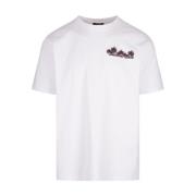 Balmain Vit T-shirt med Club Print White, Herr