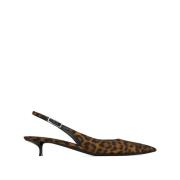 Saint Laurent Elegant Slingback Pumps Brown, Dam