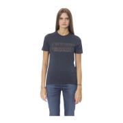 Baldinini Trend T-shirt med fronttryck Blue, Dam