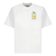 Casablanca Vit Bomull T-shirt med Larc Colore Print White, Herr