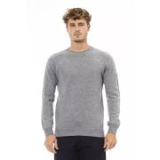 Alpha Studio Grå Crewneck Sweater Gray, Herr