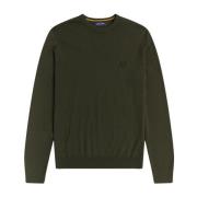 Fred Perry Herr Crewneck Sweater K9601 Ribbad Green, Herr