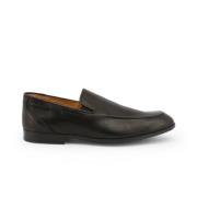 Duca di Morrone Svart Läder Moccasins Rund Tå Black, Herr