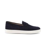 Duca di Morrone Blå Mocka Loafers Vår/Sommar Kollektion Blue, Herr