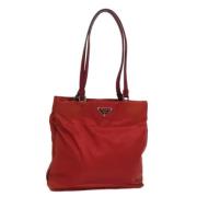 Prada Vintage Pre-owned Nylon handvskor Red, Dam