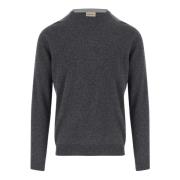 Woolrich Grå Ull Pullover Crew Neck Sweater Gray, Herr